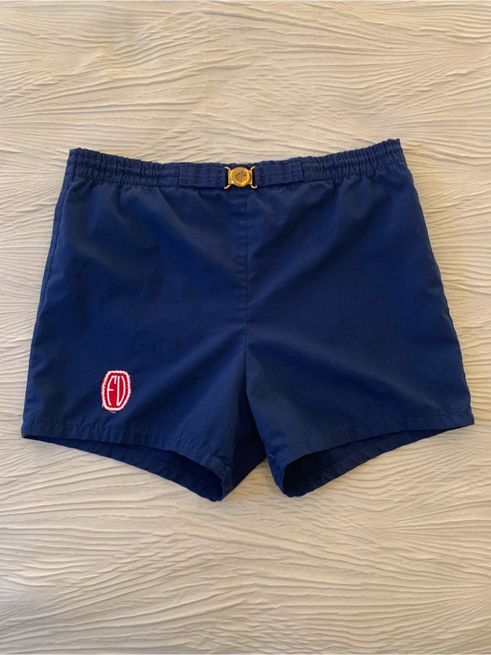 Vintage Jantzen Made in USA 3” inseam Embroidered Running(?) Shorts, size 34